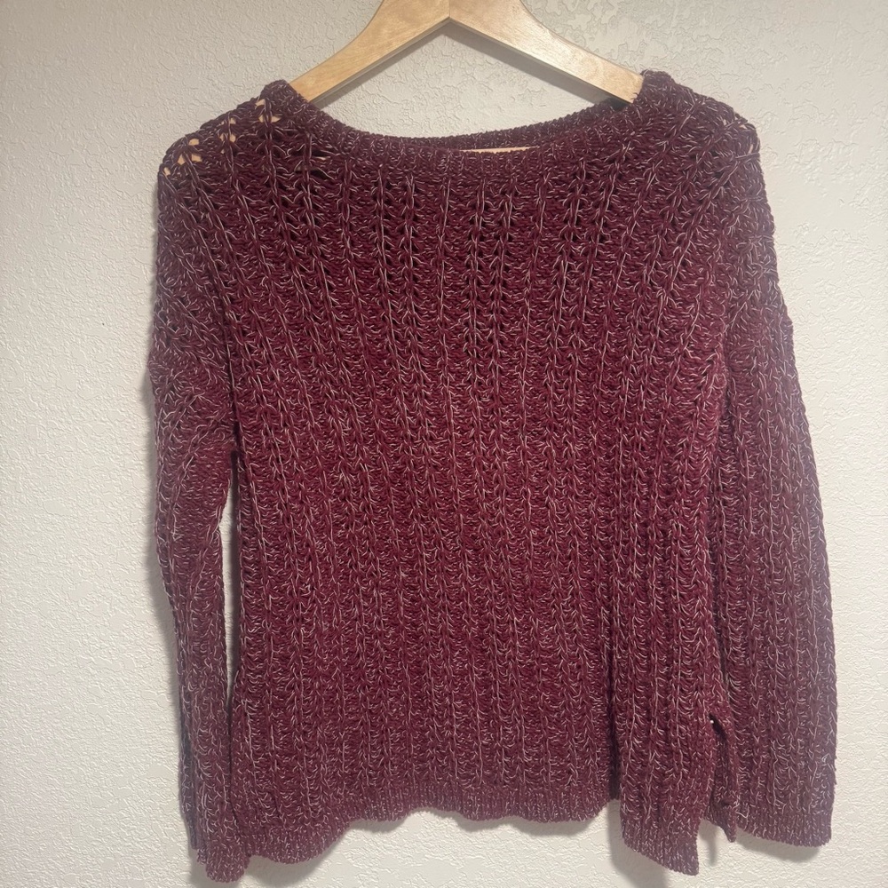 Loft Chunky Burgundy  Knit Sweater